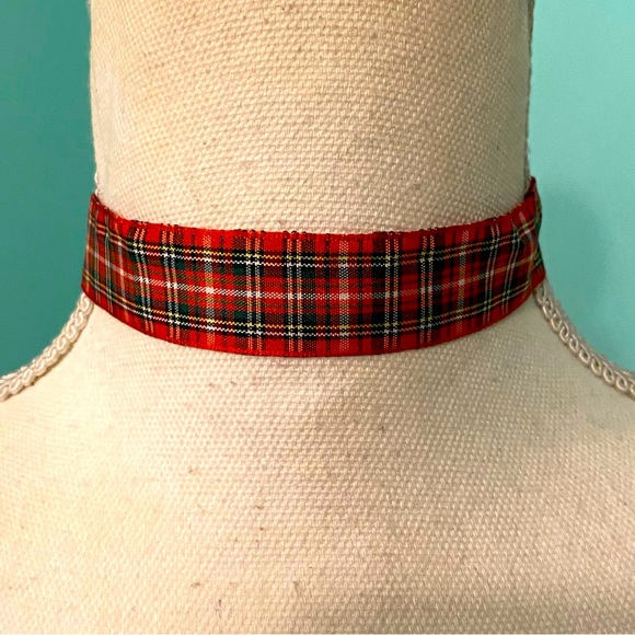 Tartan Red Plaid Choker - Picture 1 of 6